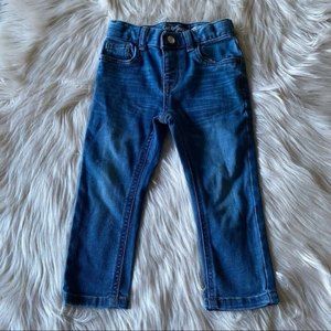 CAT & JACK Sz 2T Boys Blue Super Stretch Skinny Denim Jeans Snap Button